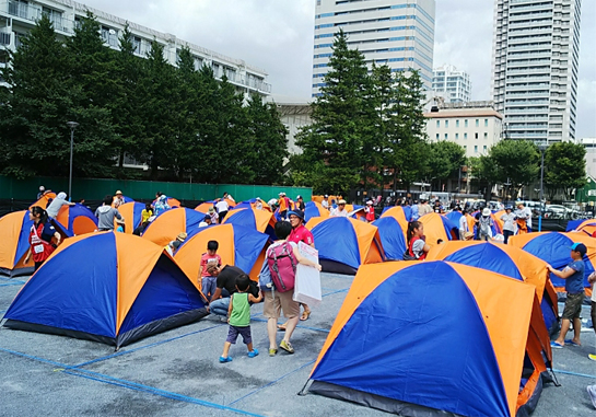 Operational cooperation of survival parents and children camp in Nakano Ward